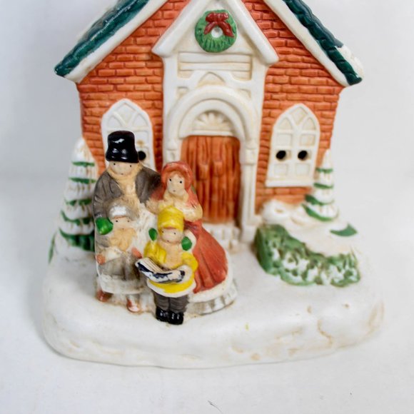 Retro Vintage 1960s Christmas Music Box Church Choir Porcelain Glass Figurine - Picture 8 of 16